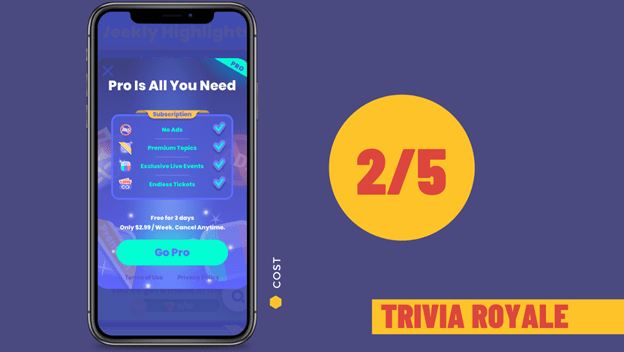 Trivia Royale - Cost
